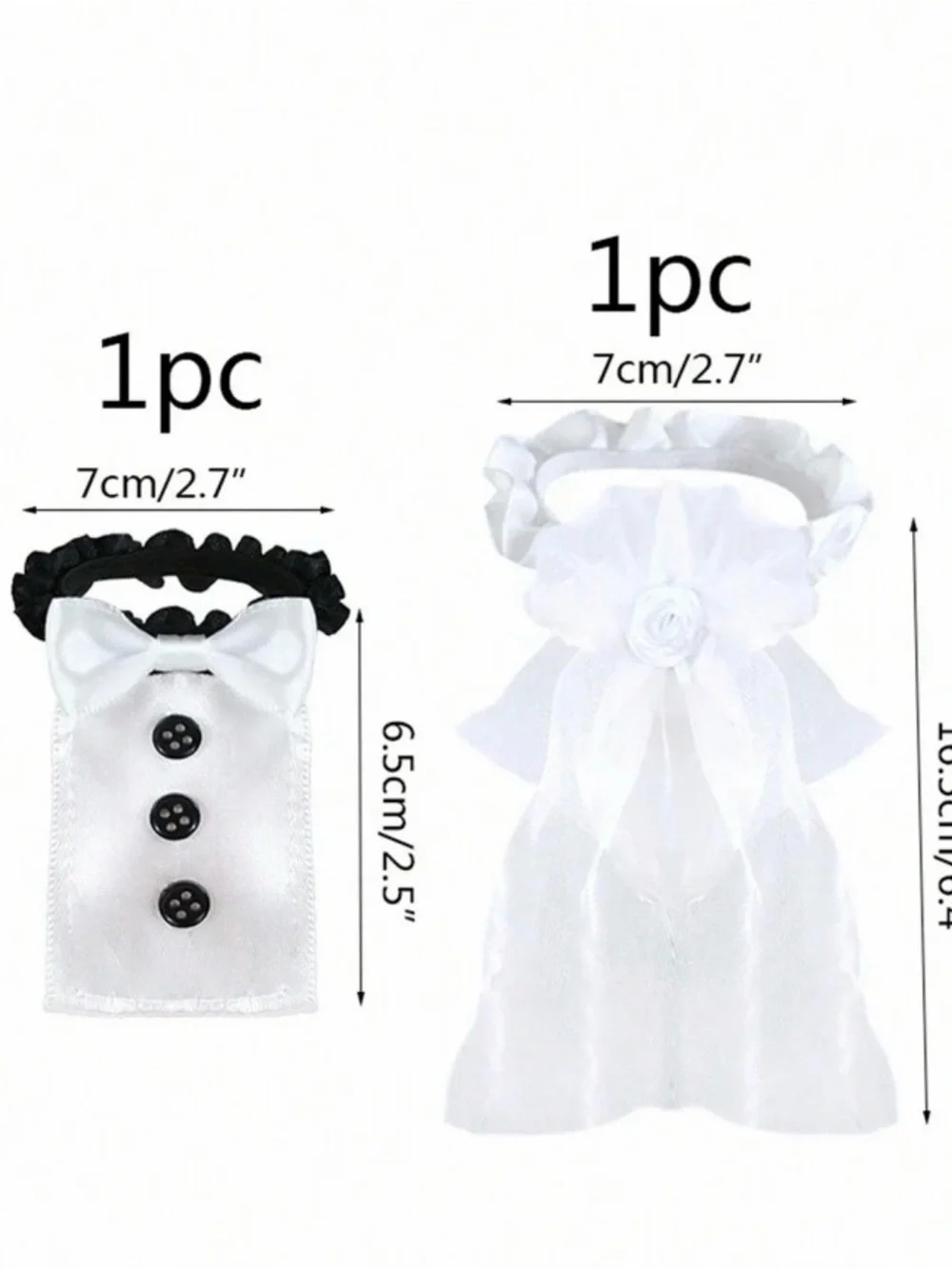 Wedding Champagne Flute Decorations - White Bride & Groom Glass Charms
